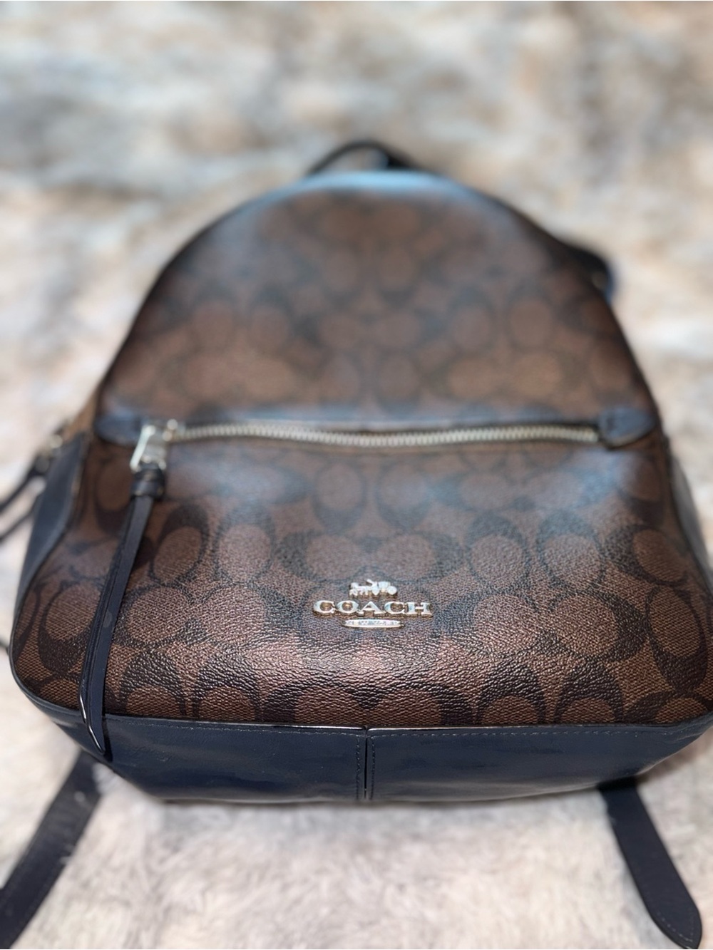 COACH Brown Signature Backpack - Picture 5 of 7